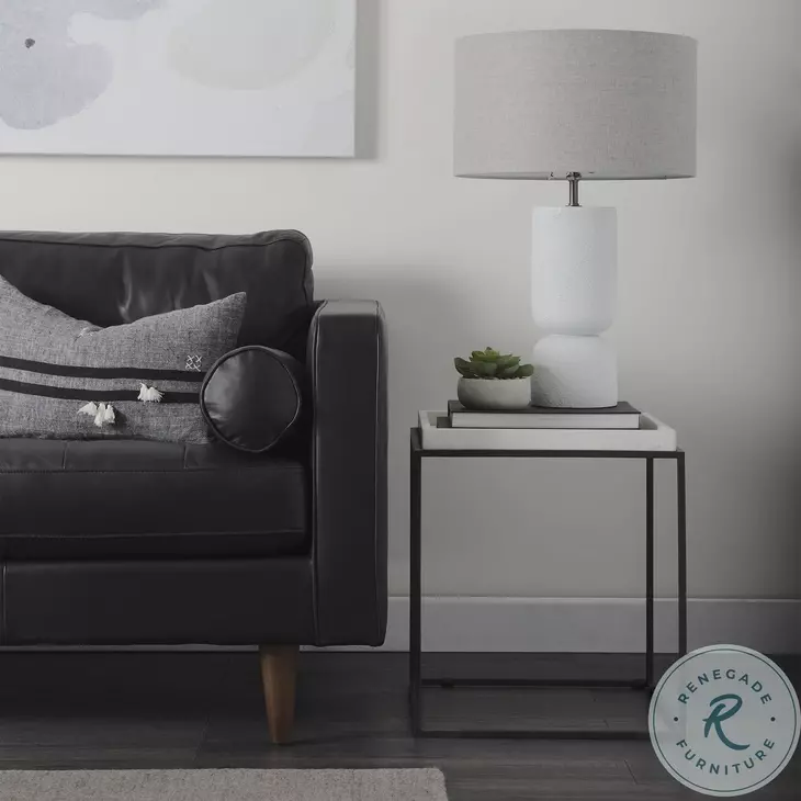 Svend Black Leather Sofa