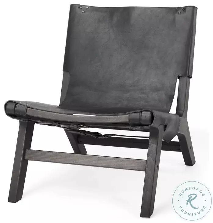 Elodie Black Leather Accent Chair