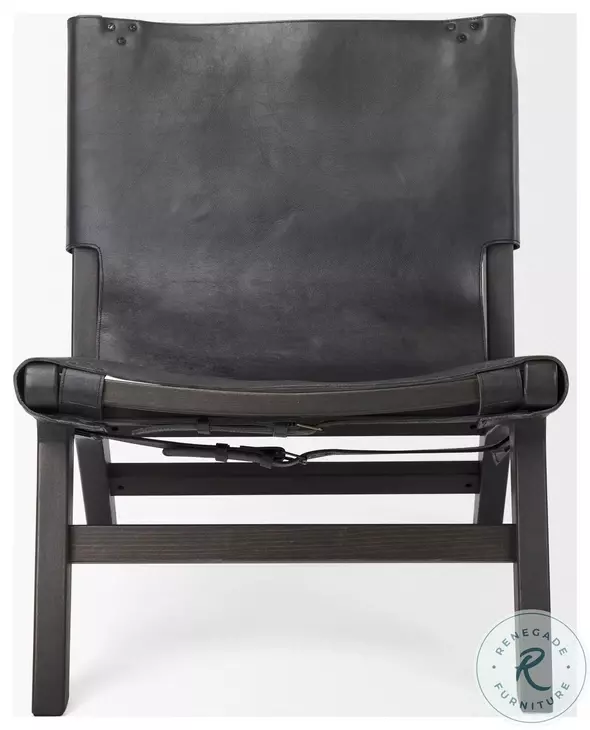 Elodie Black Leather Accent Chair