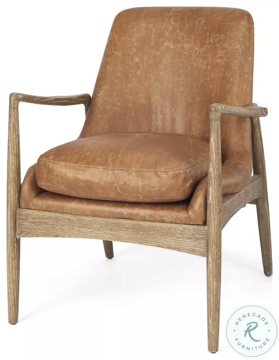 Westan Cognac Faux Leather Accent Chair