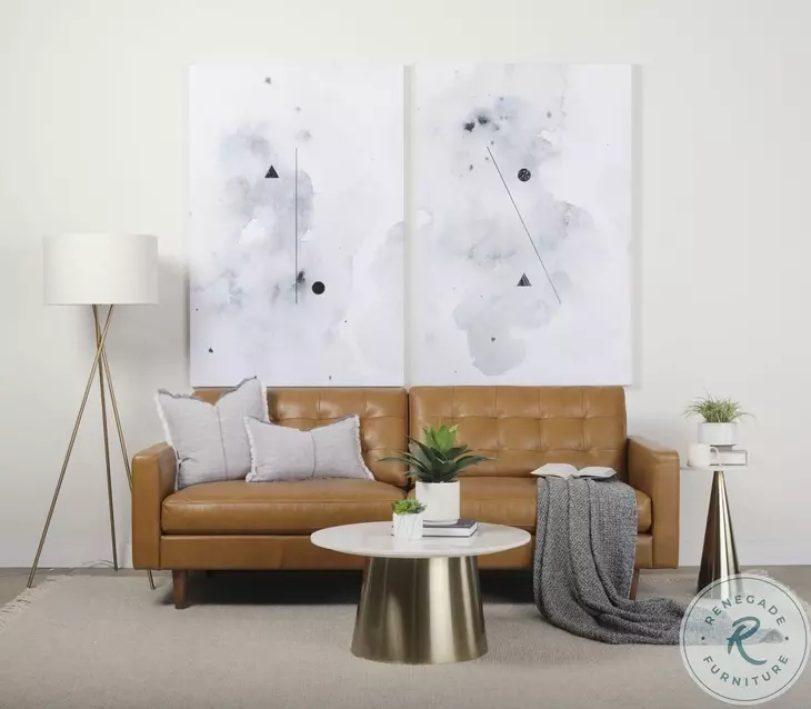 Olaf Tan Leather Sofa