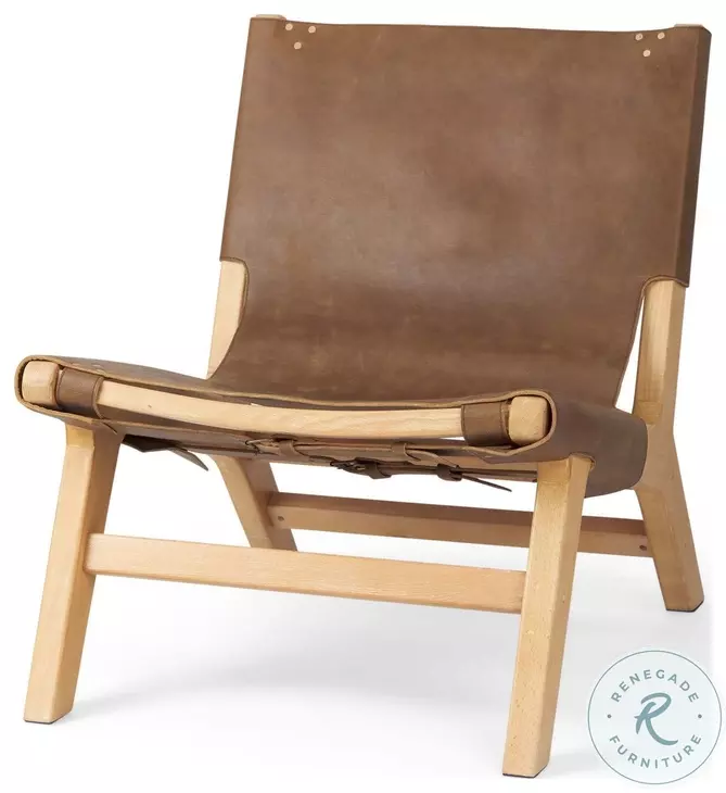 Elodie Brown Leather Accent Chair