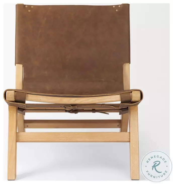 Elodie Brown Leather Accent Chair