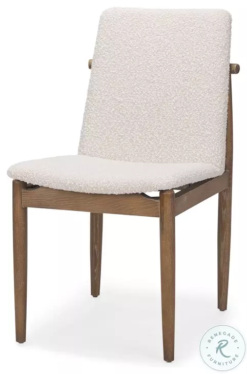 Cavett Cream Boucle And Light Brown Wood Dining Chair