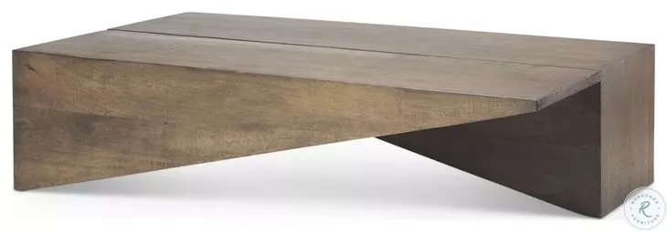 West Medium Brown Angled Coffee Table