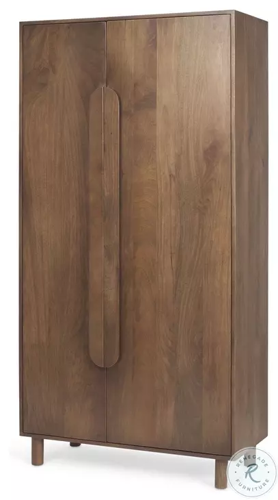Astrid Medium Brown Solid Wood Armoire