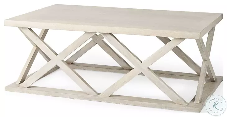 Forsey Blonde Wood Rectangular Coffee Table