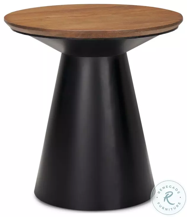 Mitchell Brown Wood And Black Metal Side Table