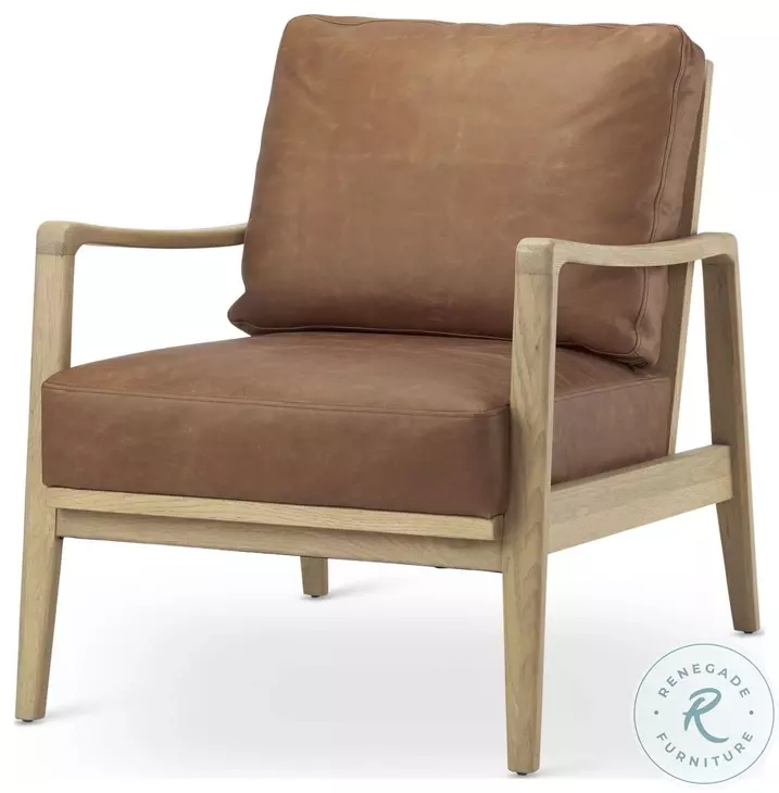 Raeleigh Cognac Leather Accent Chair