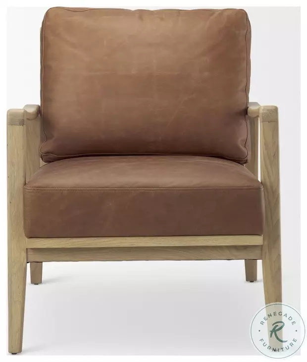 Raeleigh Cognac Leather Accent Chair
