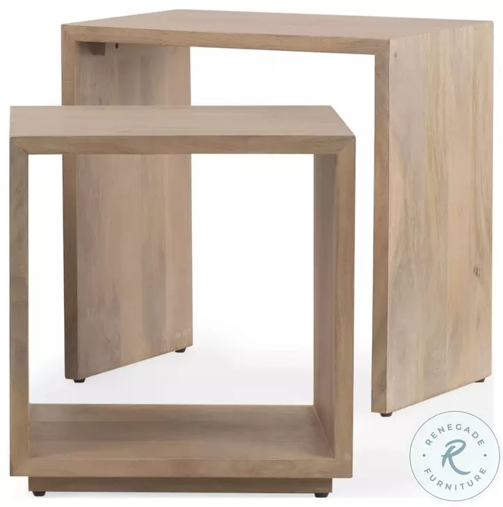 Alanna Light Brown Nesting Accent Table Set Of 2