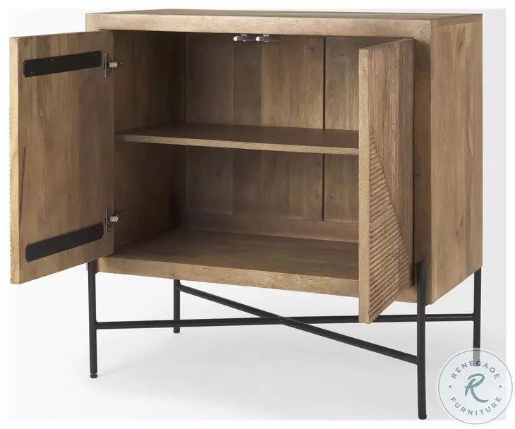 Cairo Brown Solid Wood 2 Door Accent Cabinet