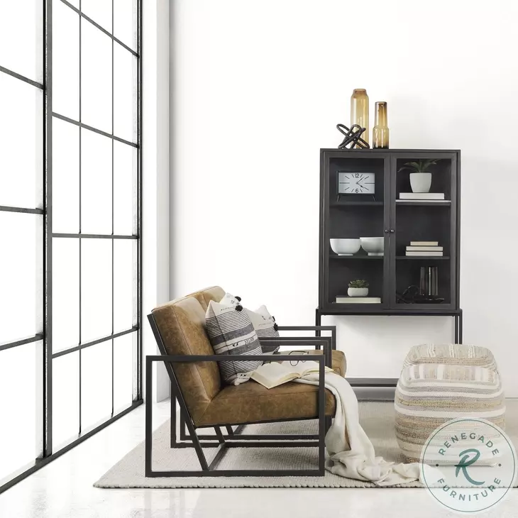 Aahana White Striped Hemp And Cotton Pouf