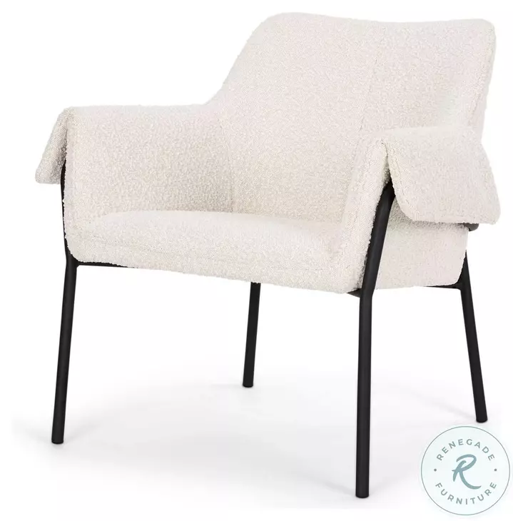 Brently Cream Boucle Fabric Accent Chair