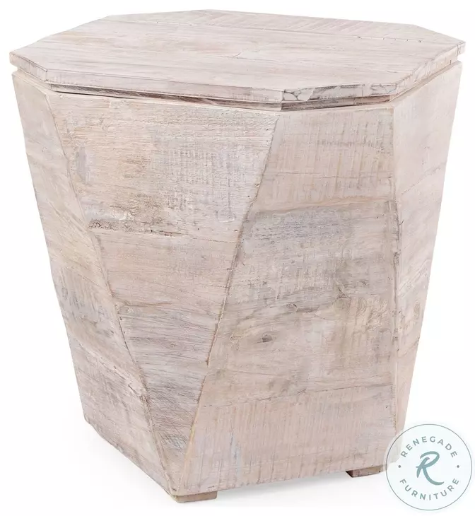 Esagono Reclaimed Wood Octagonal Side Table