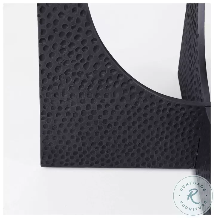 Preston White Marble And Matte Black Metal Accent Table