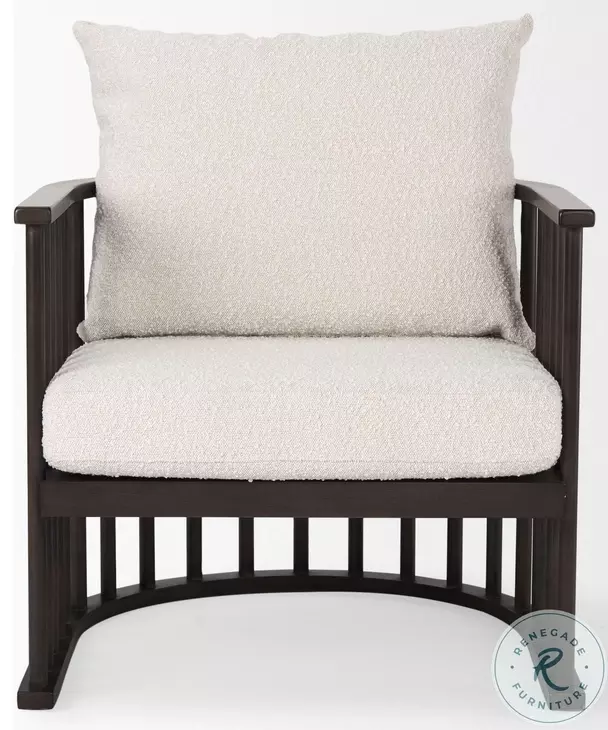 Kopari White Boucle Accent Chair
