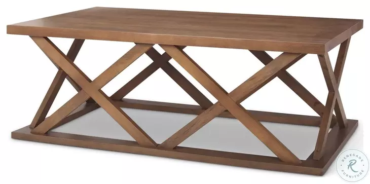 Forsey Medium Brown Wood Rectangular Coffee Table