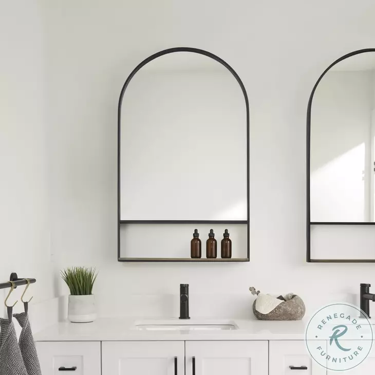 Cora Black Arched Wall Mirror