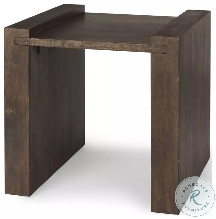 Athelia Dark Brown Wood Accent Table