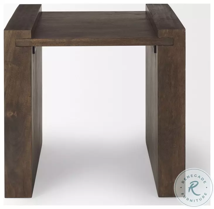 Athelia Dark Brown Wood Accent Table