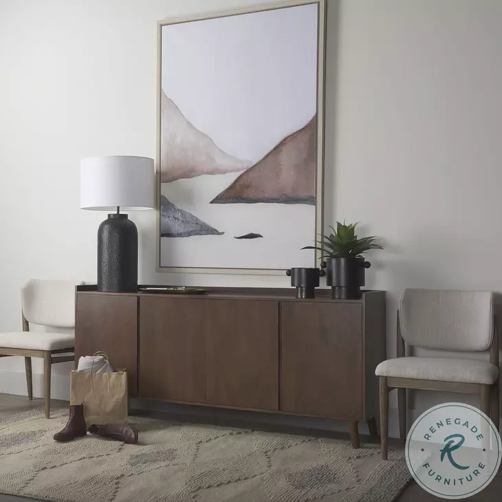 Lillie Medium Brown 4 Door Sideboard From Mercana Furniture and