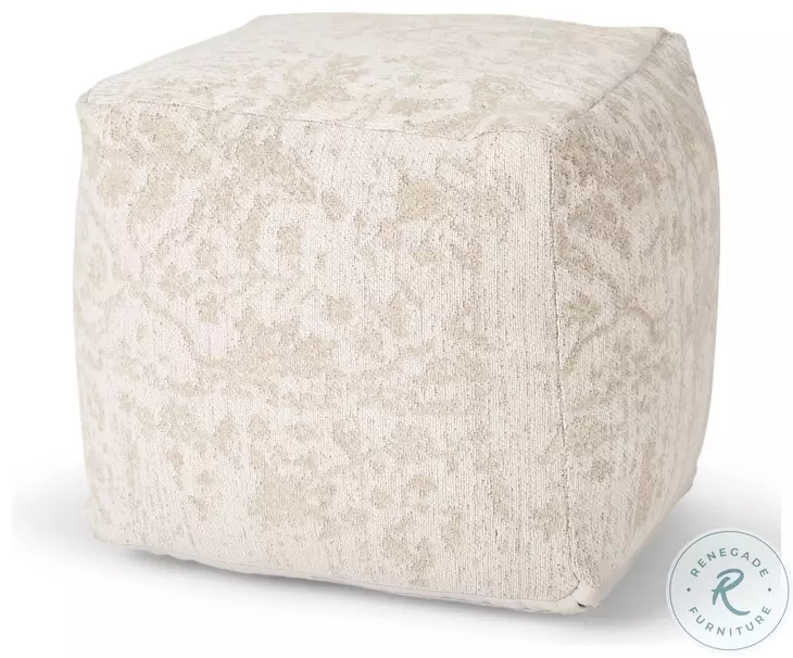Khloe Cream Small Pouf
