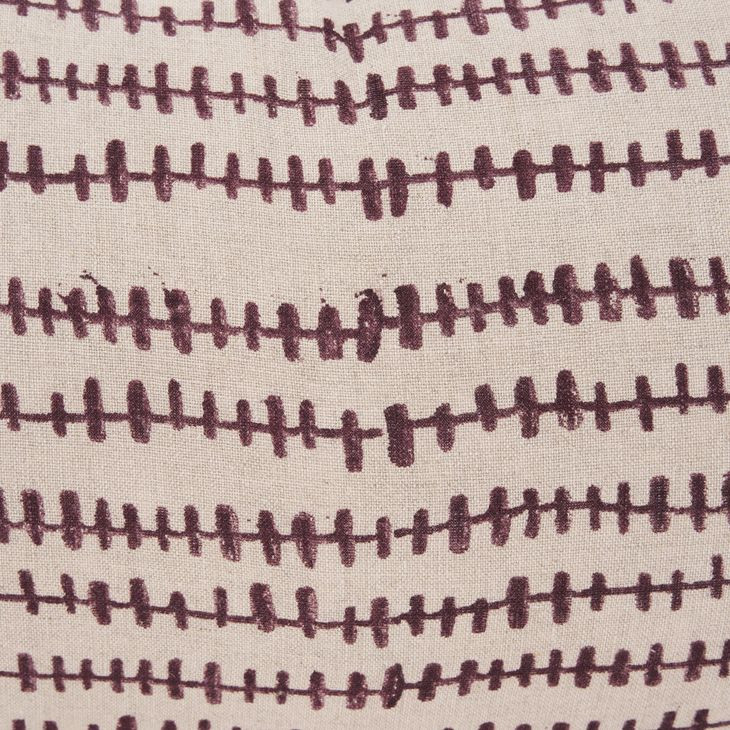 Jenna Beige and Merlot 26 x 14" Decorative Pillow Cover