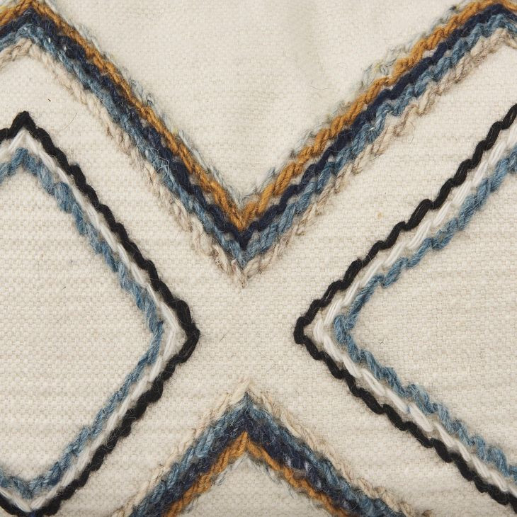 Kitt Black and Blue Lumbar Pillow Cover