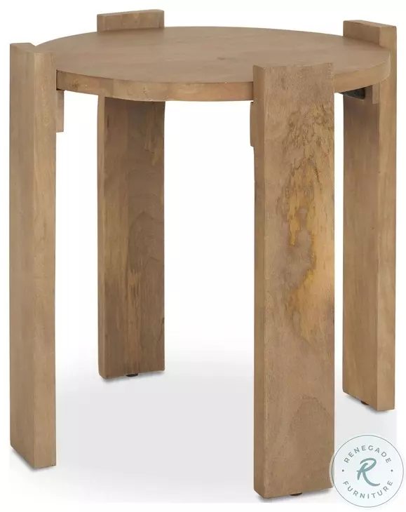 Evelyn Light Brown Round Side Table