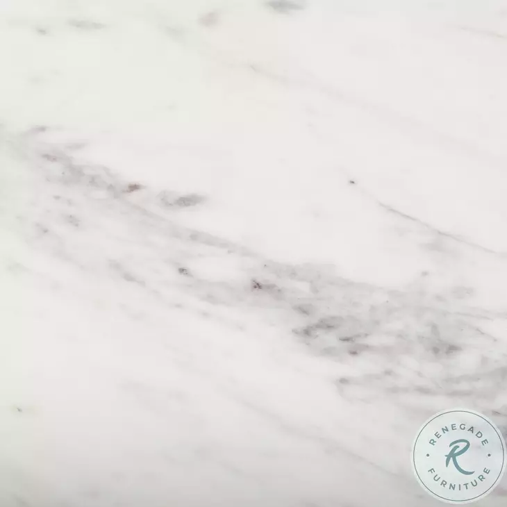 Amika White Marble Top Black Metal Kitchen Island