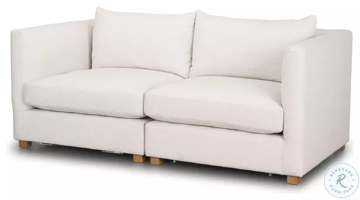 Halston Oatmeal Performance Fabric Loveseat