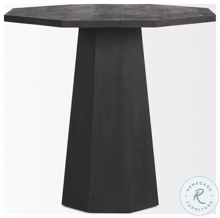 Maxine Black Wood Hexagonal Foyer Table