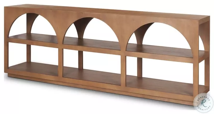 Bela Medium Brown Arched Large Console Table