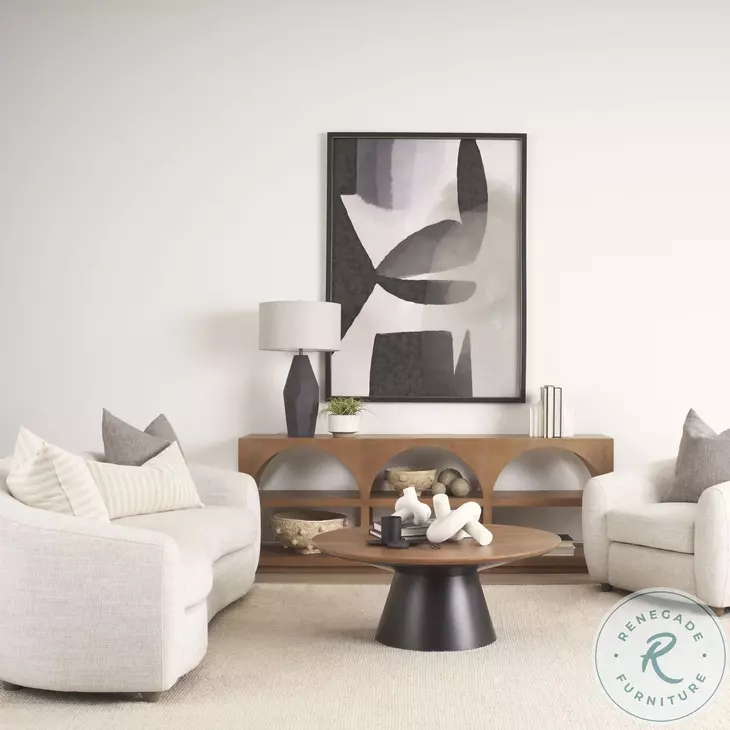 Mitchell Brown Wood And Black Metal Occasional Table Set