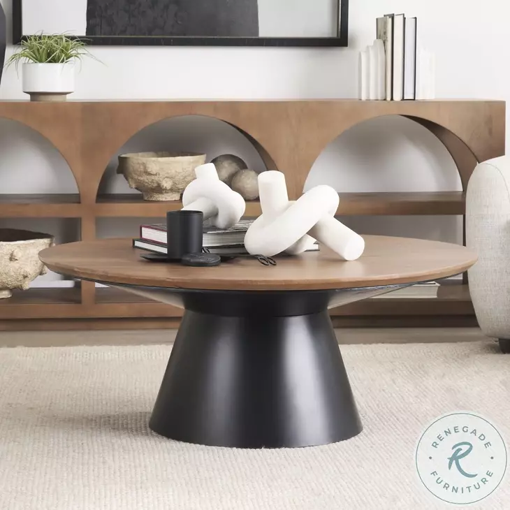 Mitchell Brown Wood And Black Metal Occasional Table Set