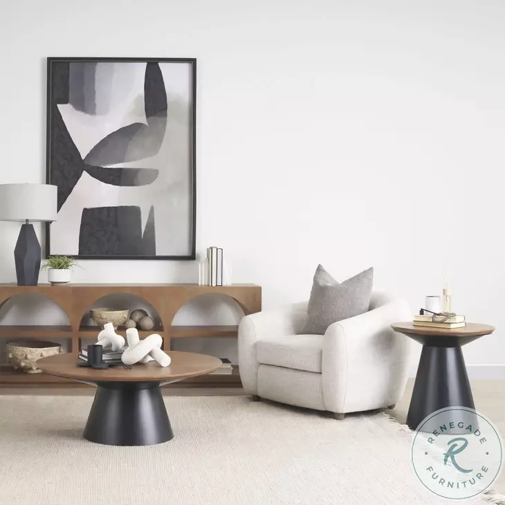 Mitchell Brown Wood And Black Metal Side Table