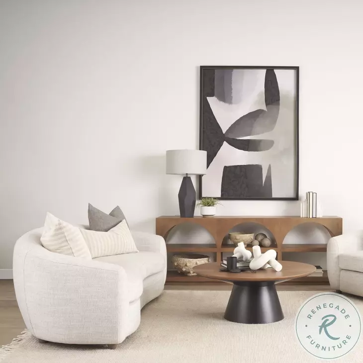 Valentina Oatmeal Curved Sofa