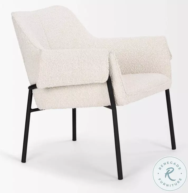 Brently Cream Boucle Fabric Accent Chair