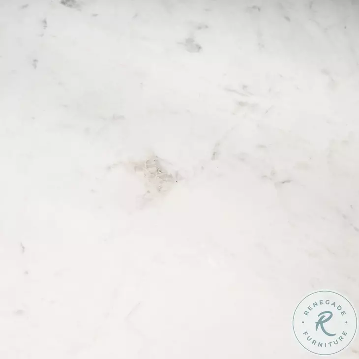 Allyson White Marble And Medium Brown 42" Dining Table