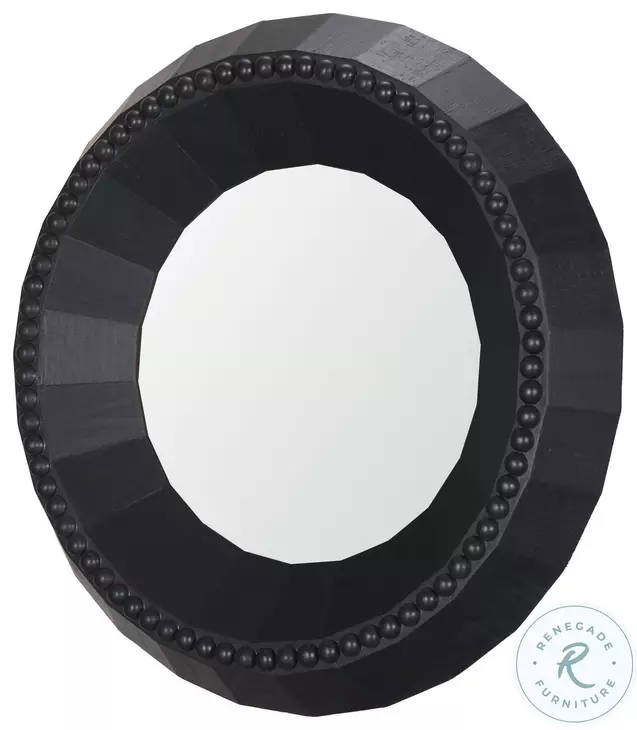 Ranela Black Beaded Wooden Wall Mirror