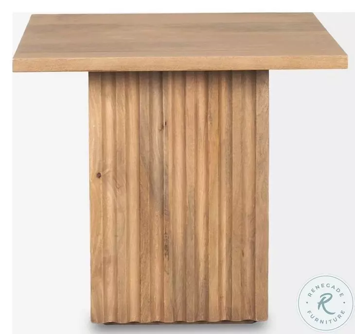 June Light Brown Wood Square Occasional Table Set