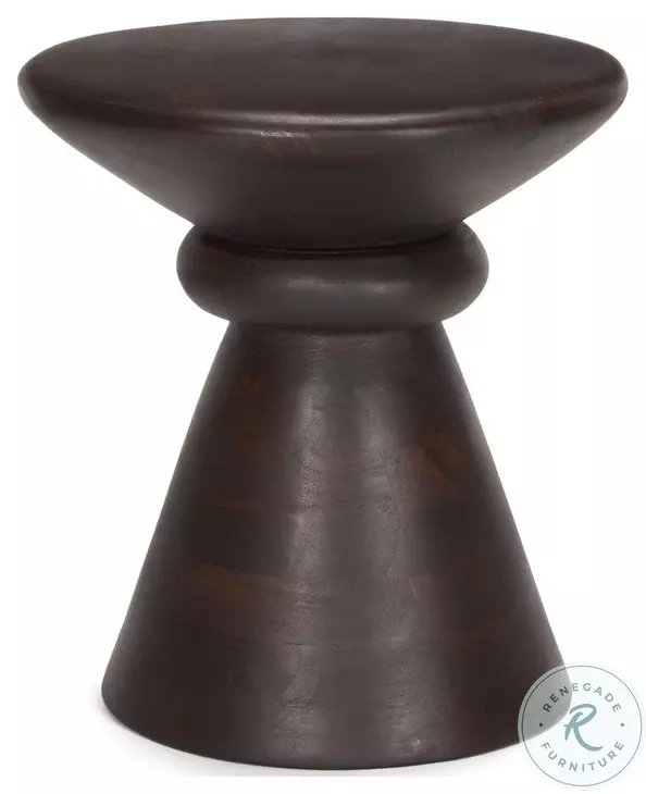 Palmera Dark Brown Wood Pedestal Accent Table