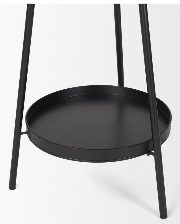 Everett Matte Black 71" Metal Shelves Coat Rack