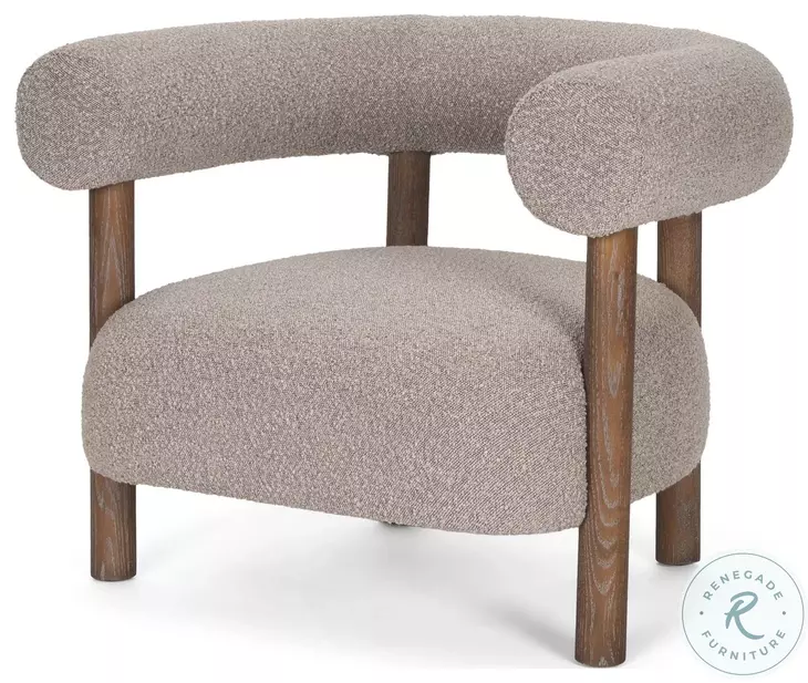 Gianna Taupe Boucle Fabric Open Back Accent Chair