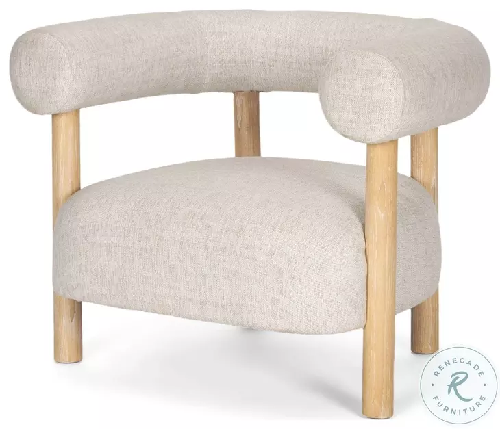 Gianna Oatmeal Fabric Open Back Accent Chair