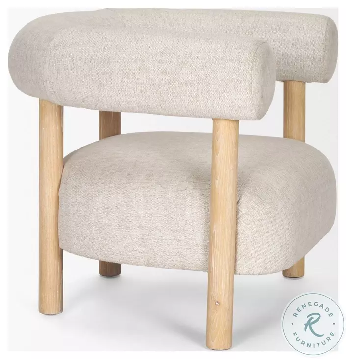 Gianna Oatmeal Fabric Open Back Accent Chair