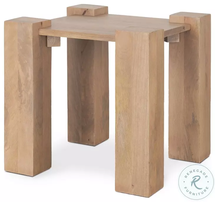 Beth Light Brown Wood Square Accent Table