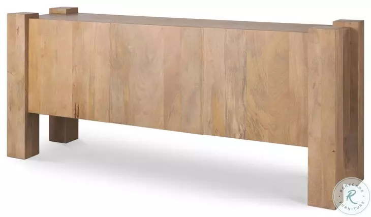 Beth Light Brown Wood 3 Door Sideboard