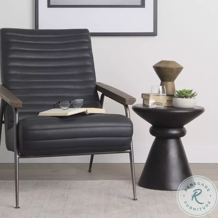 Palmera Dark Brown Wood Pedestal Accent Table